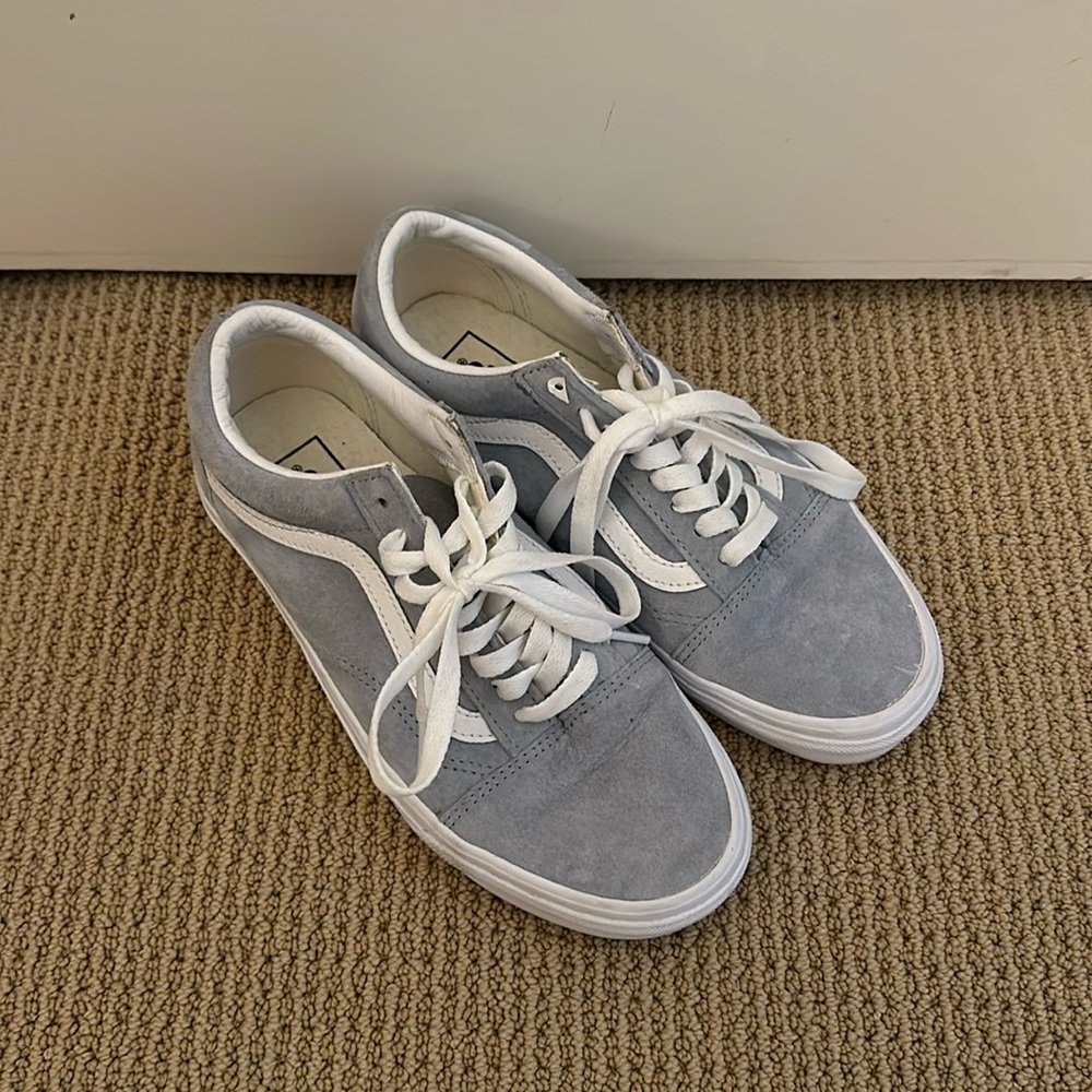 light blue low top vans size women’s 8 men’s 6.5